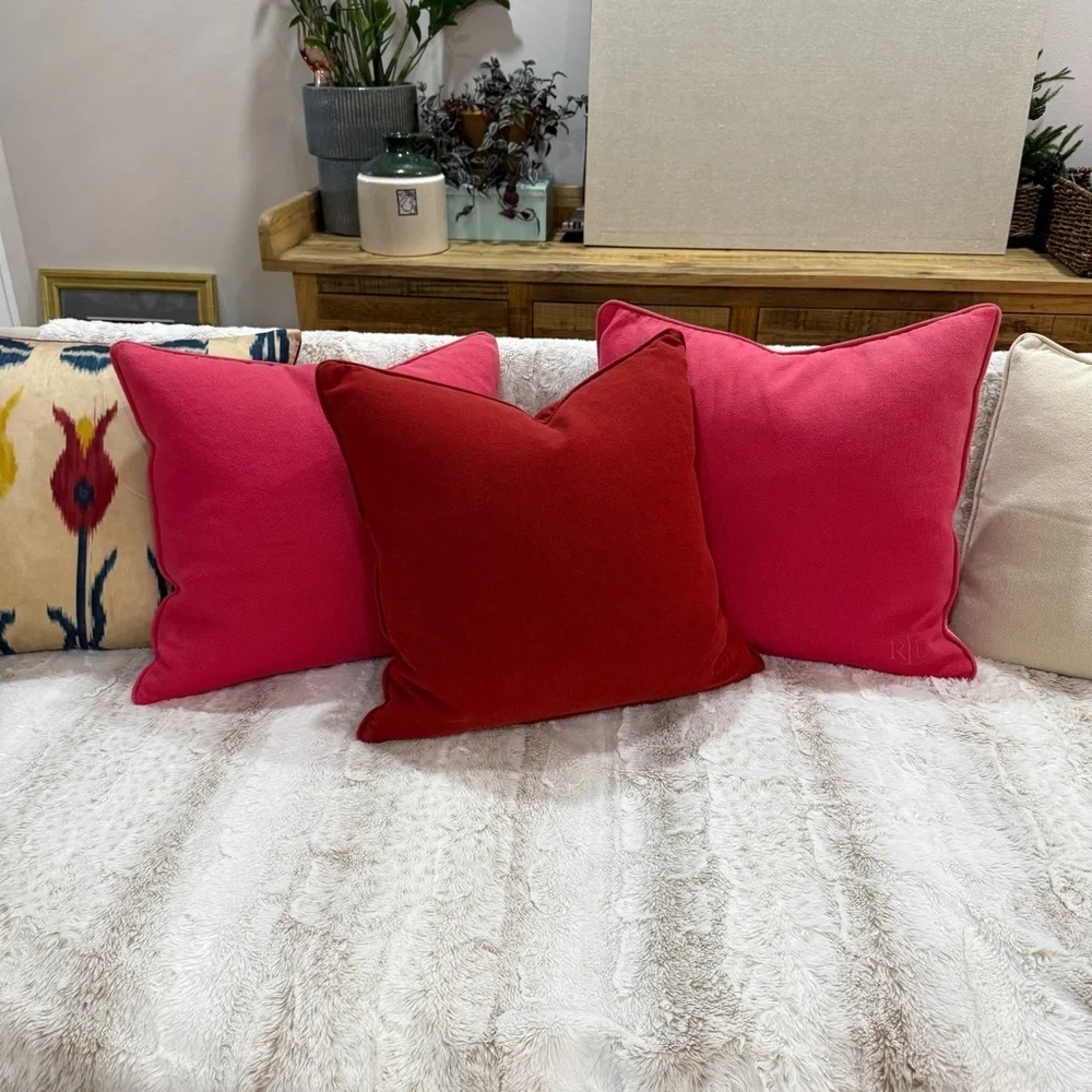 Ralph Lauren Bundle of 3 Red/Pink Pillow Shams
